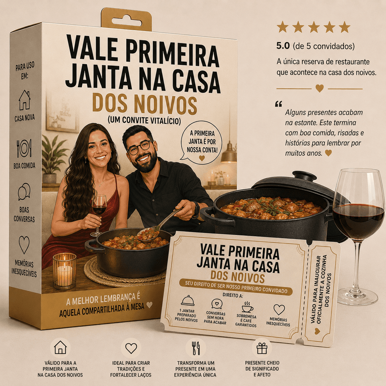 🍽️ VALE PRIMEIRA JANTA NA CASA DOS NOIVOS